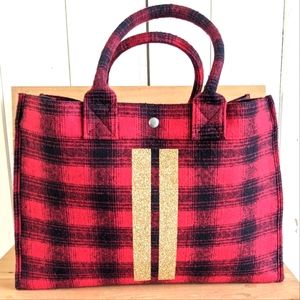 Koala Kanvas East/West Buffalo Plaid Weekender Tote NWOT